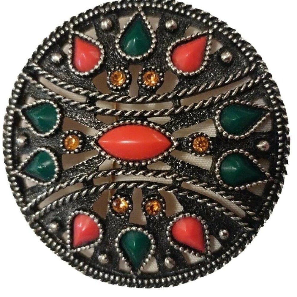 Emmons Statement Vintage Large Pendant & Brooch, Medieval Brooch necklace bail